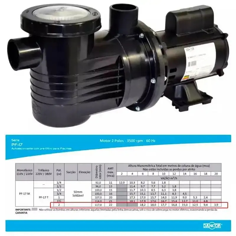 Filtro para piscina DFR-30 com bomba 2.0 CV monofásica Dancor — fotografia 3