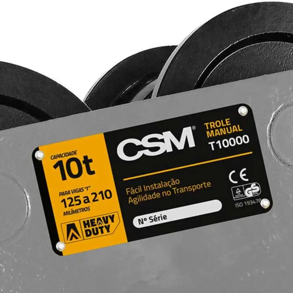 Trole manual capacidade 10 toneladas T10000 CSM — fotografia 4