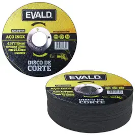 Disco de corte 4.1/2 POL 115 MM aço inox kit 25 unidades Evald — fotografia 2