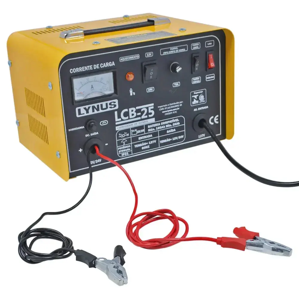 Carregador bateria veicular 25 amp 12/24V LCB-25 Lynus -220V — fotografia 6