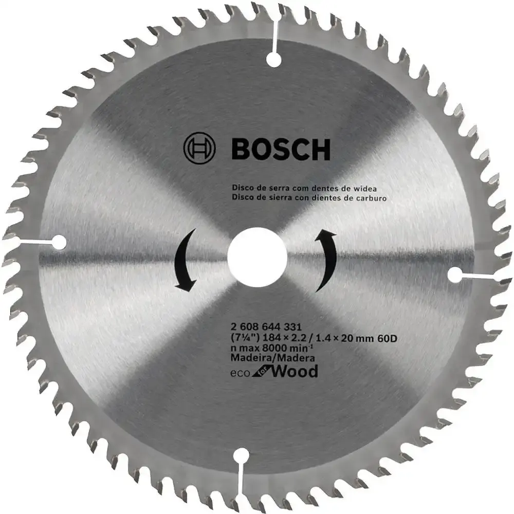 Disco de Serra Circular ECO 184 x 20 MM 60 Dentes BOSCH — fotografia de referência