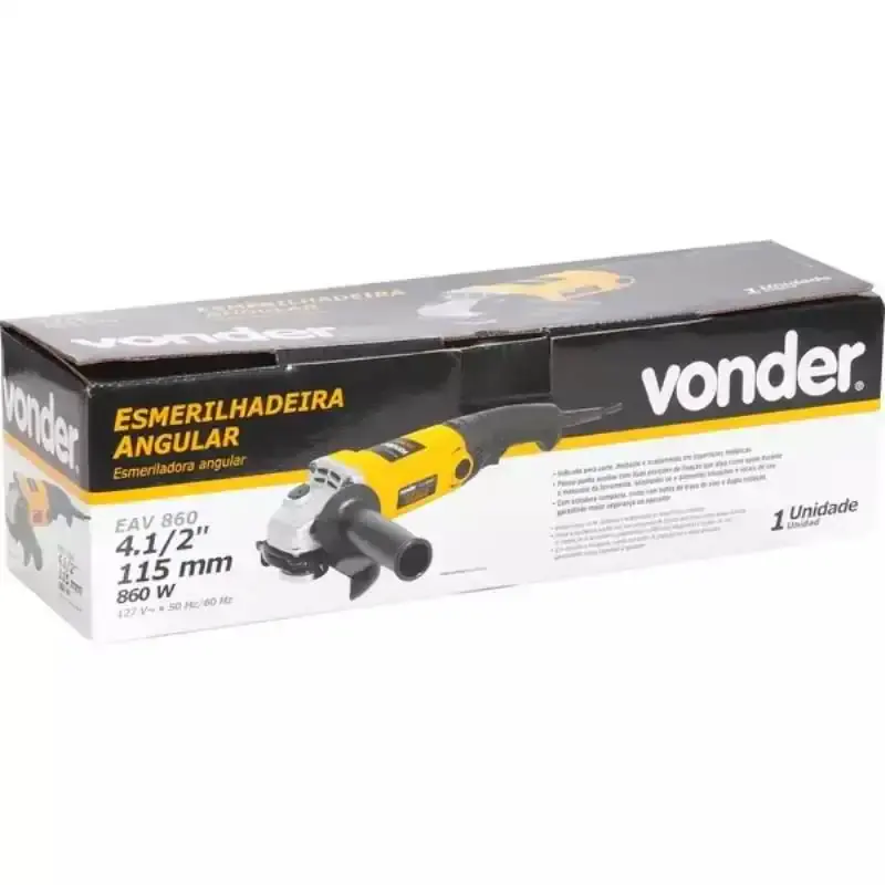 Esmerilhadeira angular 4.1/2 POL 860W EAV 860 Vonder + kit discos 220 V — fotografia 4