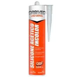 Silicone acético incolor tubo de 240G incolor 16694 Orbi — fotografia 2