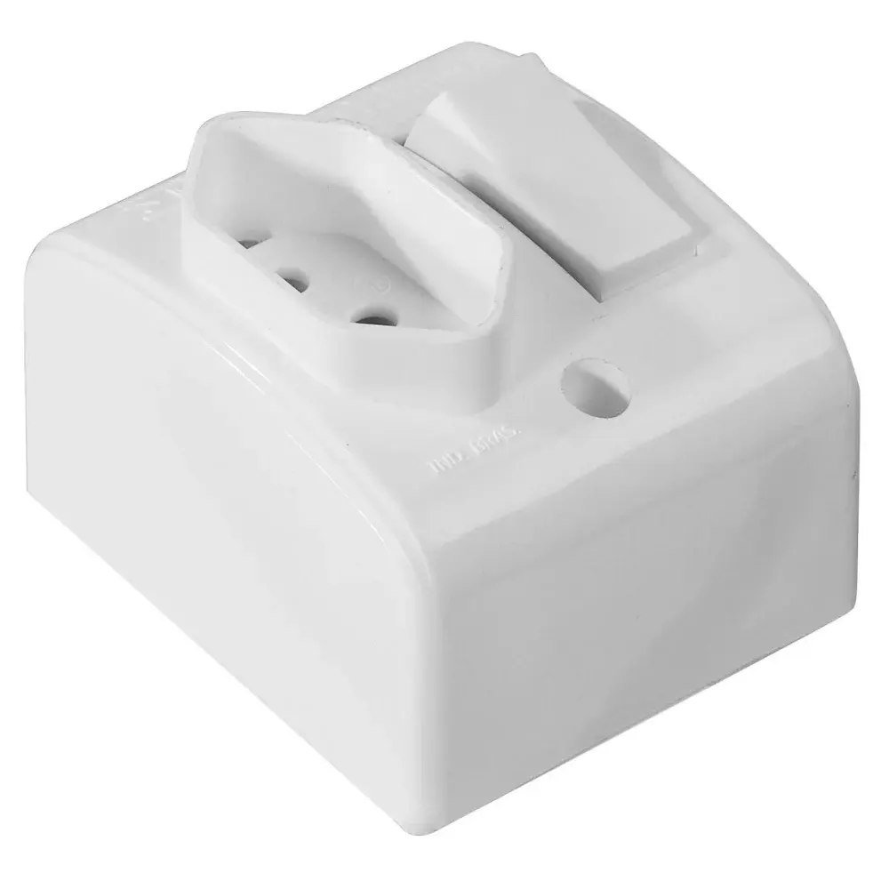 Interruptor sobrepor 1TS+TOM 10A branco Mectronic