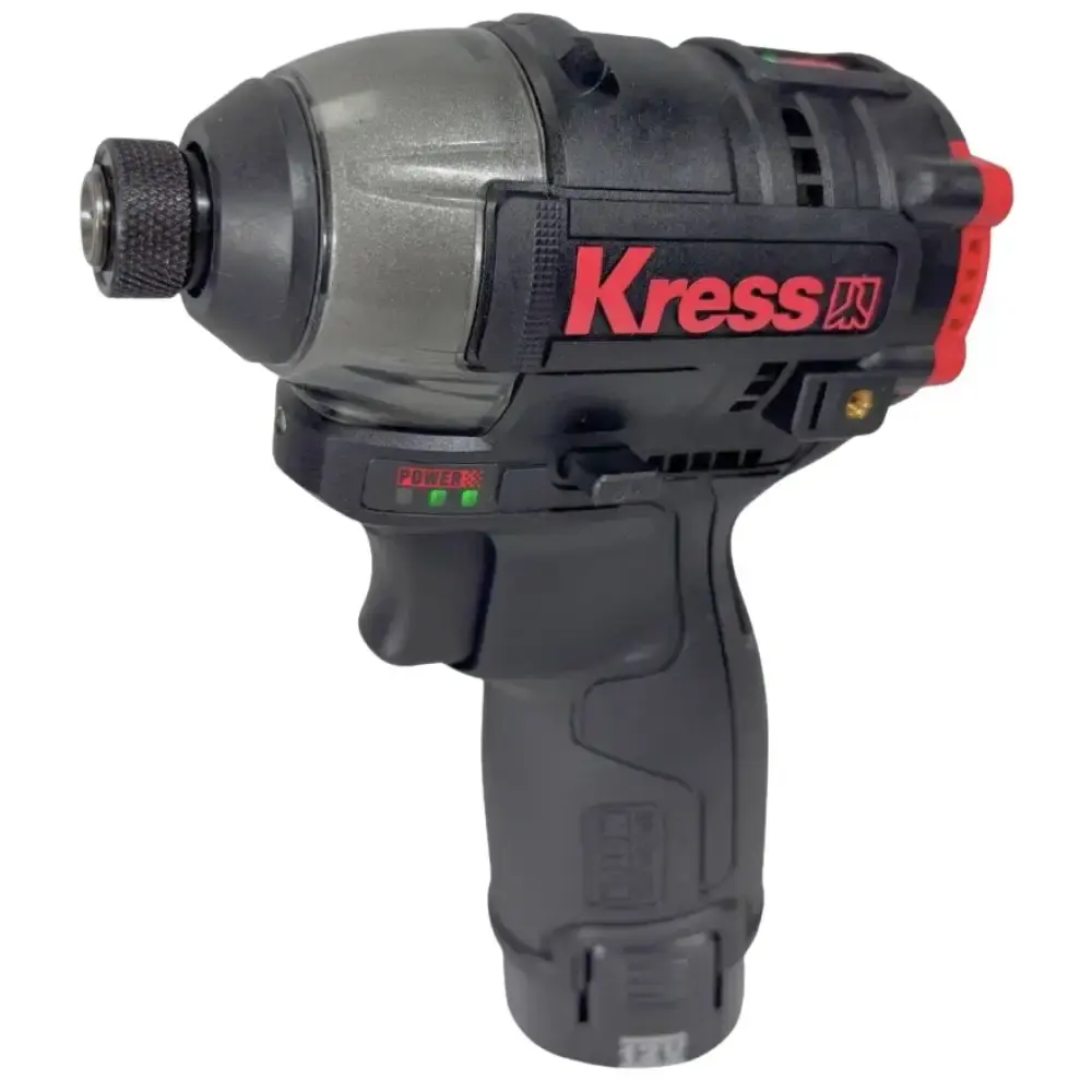 Parafusadeira de impacto 3/8 POL e chave de impacto 1/4 POL com 2 baterias e carregador Kress — fotografia 6