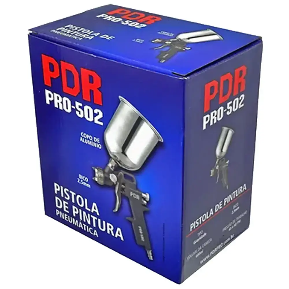 Pistola de Pintura Gravidade 600ml Pro-502 2.5mm PRO-502 PDR by LDR2 — fotografia 5