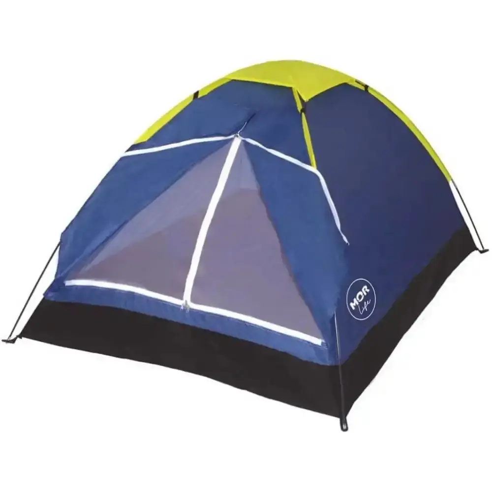 Barraca iglu para camping azul 2 pessoas com colchonete estampa camuflada Mor — fotografia 4