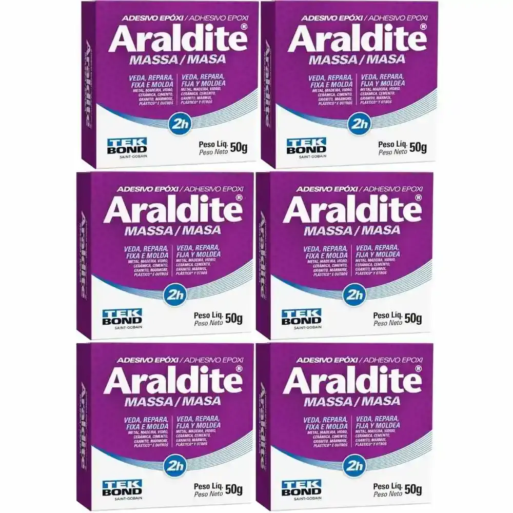 Cola adesivo massa epóxi 50G araldite com 6 unidades Tekbond — fotografia de referência