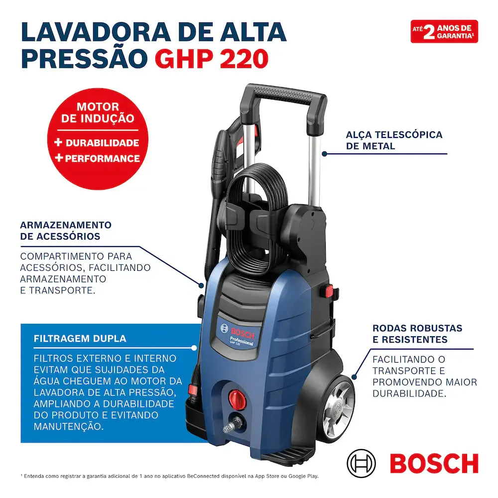 Lavadora de alta pressão GHP-220 2200 PSI 2100W Bosch 220 V — fotografia 10