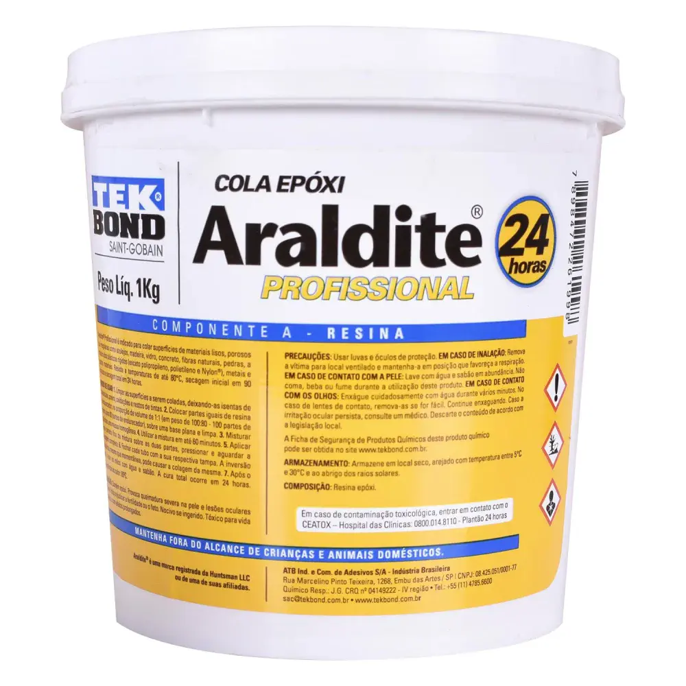 Cola epóxi Araldite profissional 1,8KG tekbond — fotografia 3