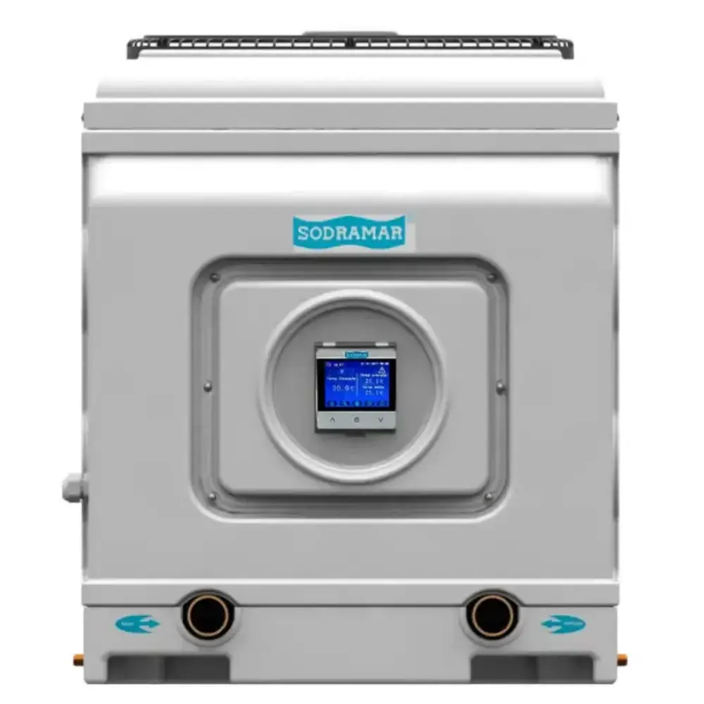 Aquecedor trocador de calor piscina 62.000 litros 220V trifásico painel digital SD-80 Sodramar 220 V