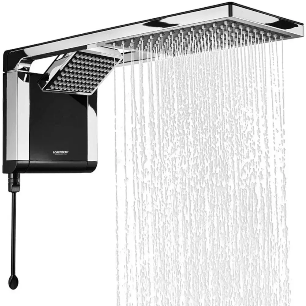 Chuveiro acqua duo ultra preto cromado lorenzetti duchas — fotografia 4