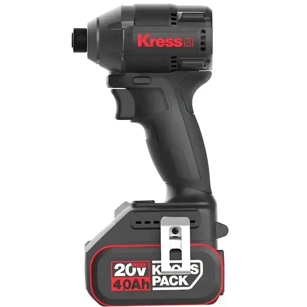 Parafusadeira de impacto 1/2POL e chave de impacto 1/4POL com carregador e bateria 20V 4.0AH Kress — fotografia 5