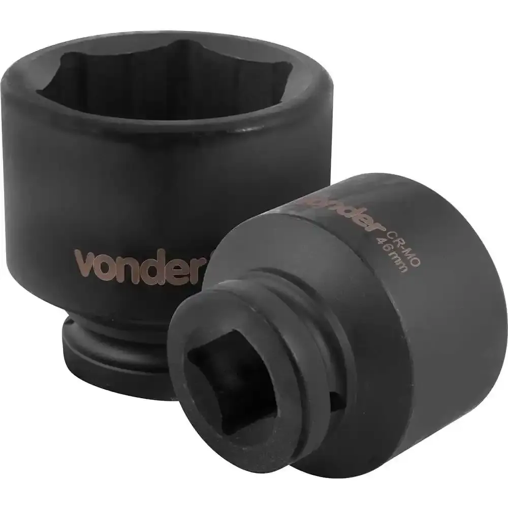 Soquete Sextavado Impacto Encaixe 3/4 polegada 46MM Cromado VONDER — fotografia de referência