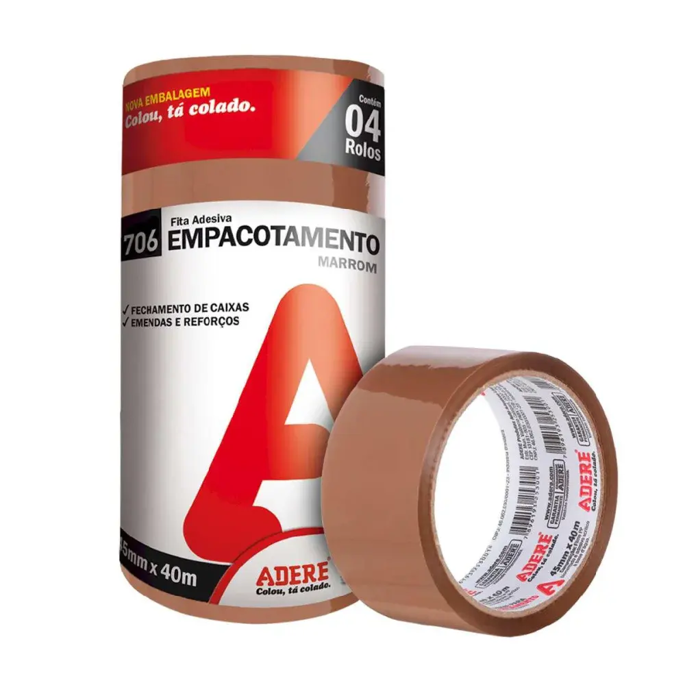 Fita para empacotamento 45MMX40M marrom Adere