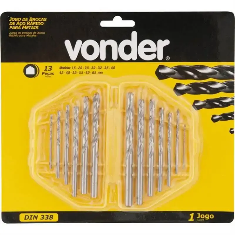 Jogo de Brocas de Aço Rápido para Metais c/ 13 peças 1.5mm à 6.5mm VONDER — fotografia 3