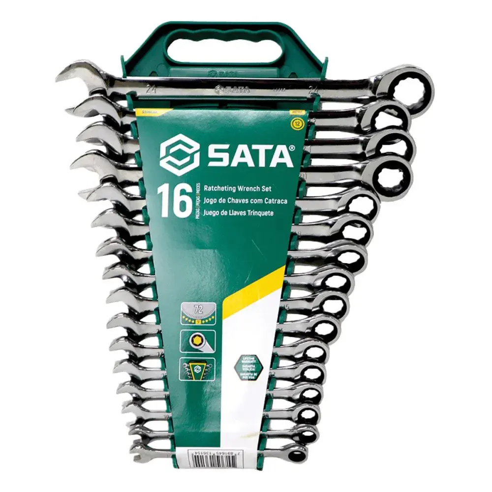 Jogo de chaves combinadas com catraca 8-24MM 16 peç sata Belzer/sata