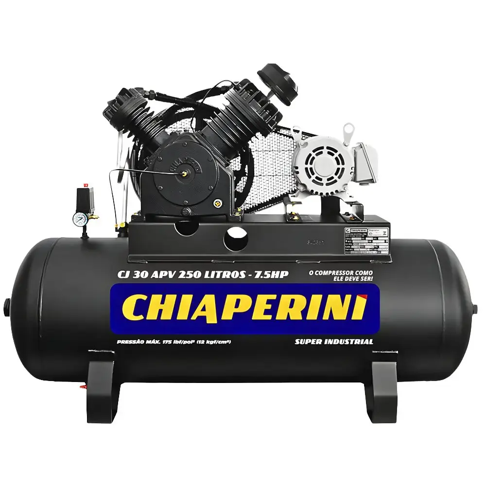 Compressor de ar 7,5 HP 30PCM 250 litros Chiaperini