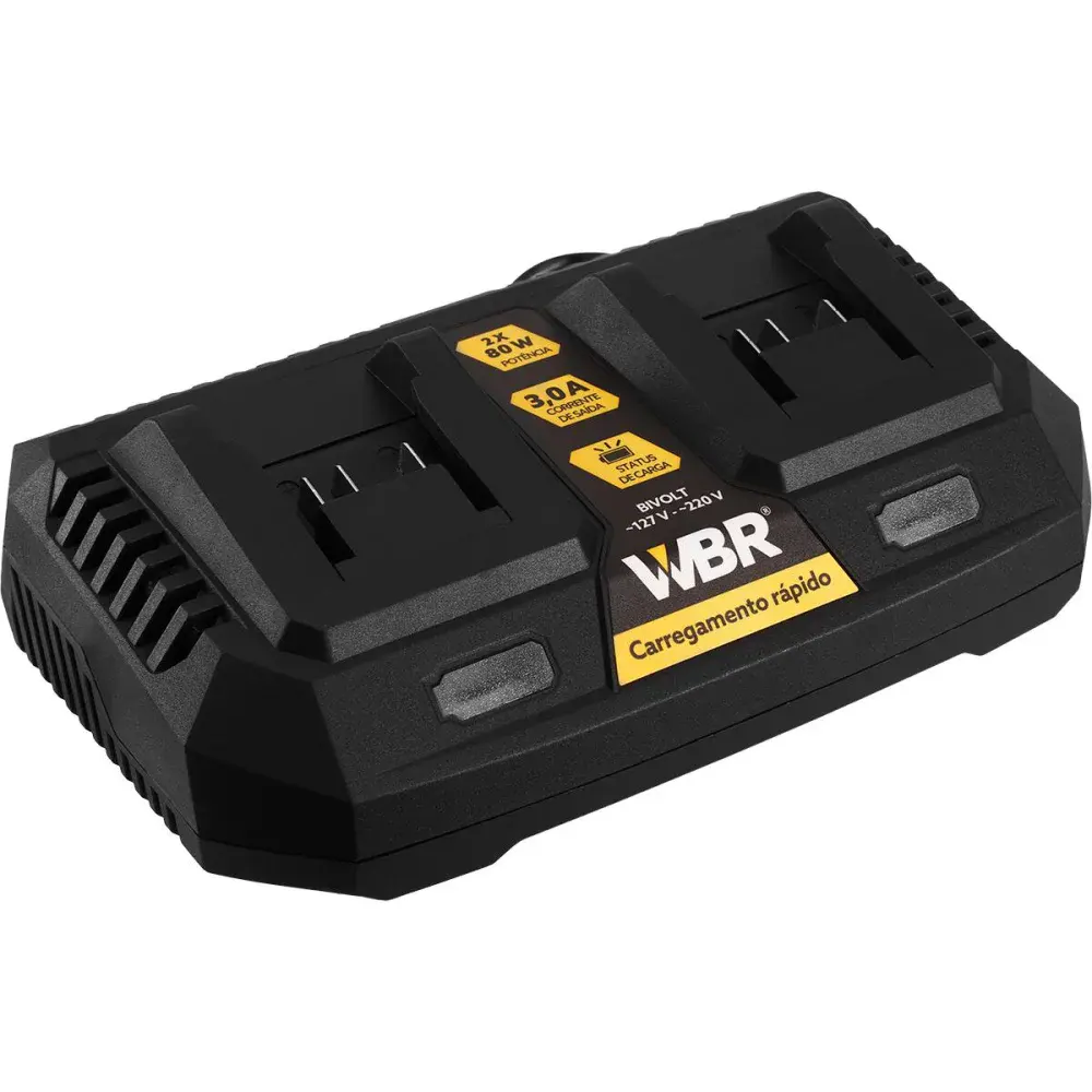 Carregador de bateria duplo de ion lítio 3A 160W bivolt WBR