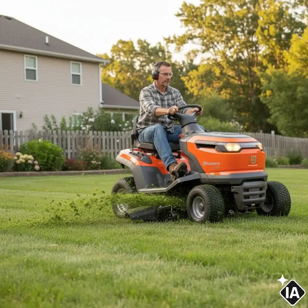 Trator cortador de grama gasolina 15 HP 4T TS 114 Husqvarna — fotografia 12