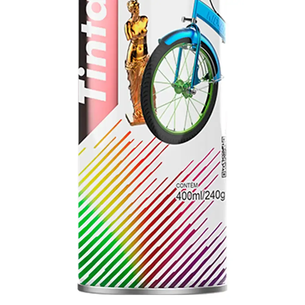 Tinta spray 400 ML metálica cromado AE01000092 Mundial prime — fotografia 4