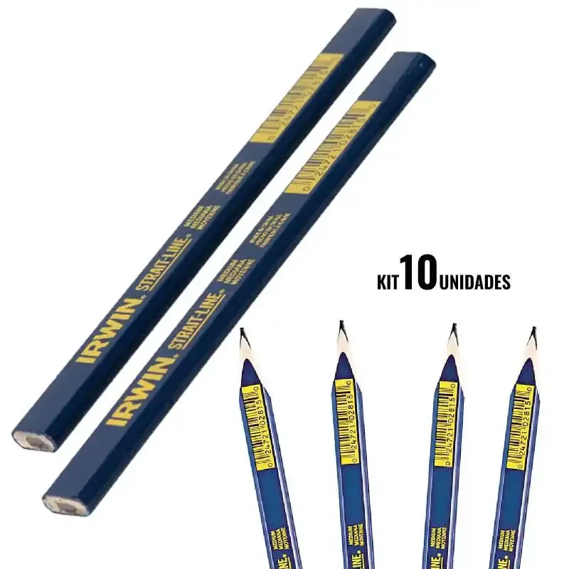 Lápis para carpinteiro kit com 10 unidades 66305SL Irwin — fotografia de referência