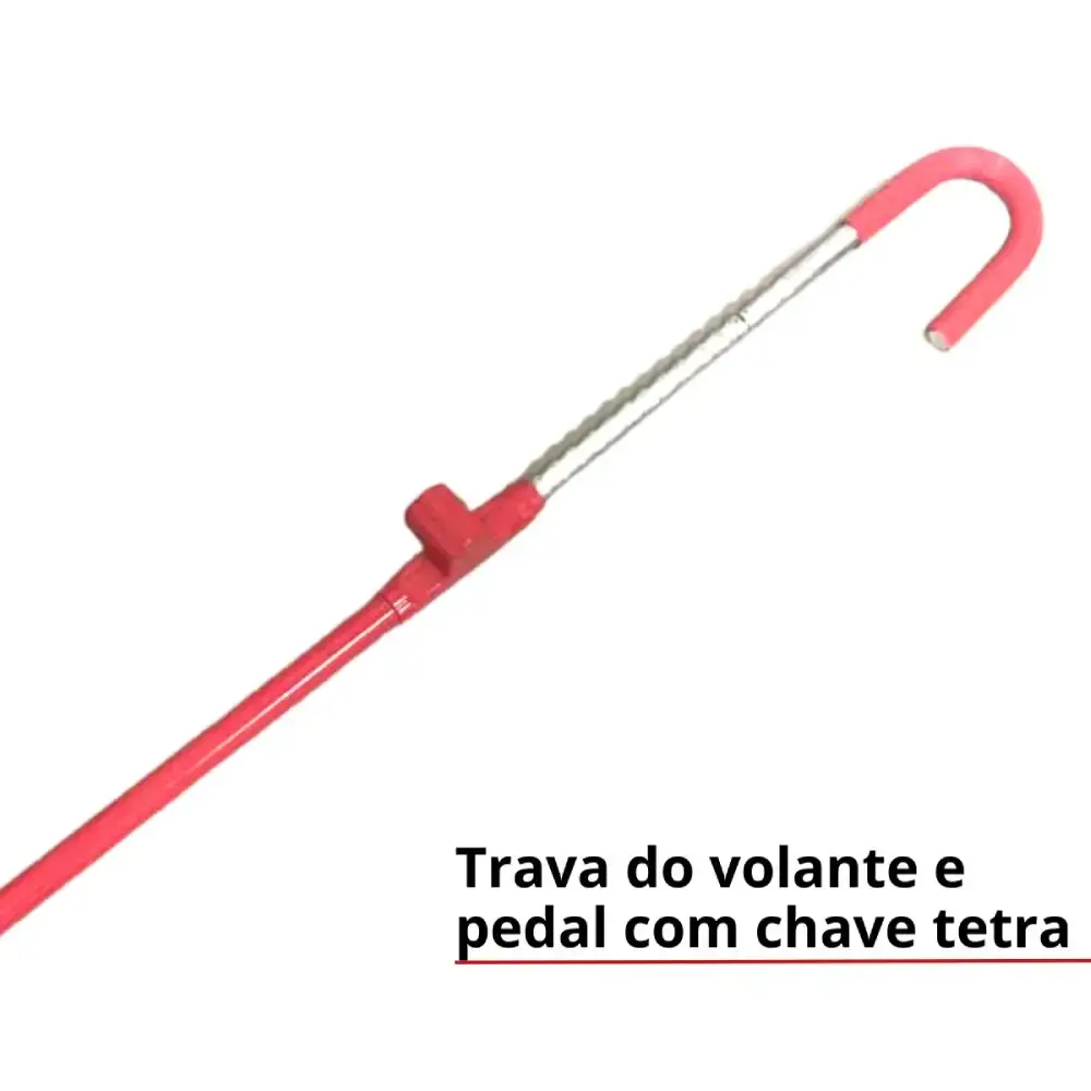 Trava carneiro volante antifurto com chave iwtca ImportWay — fotografia 5