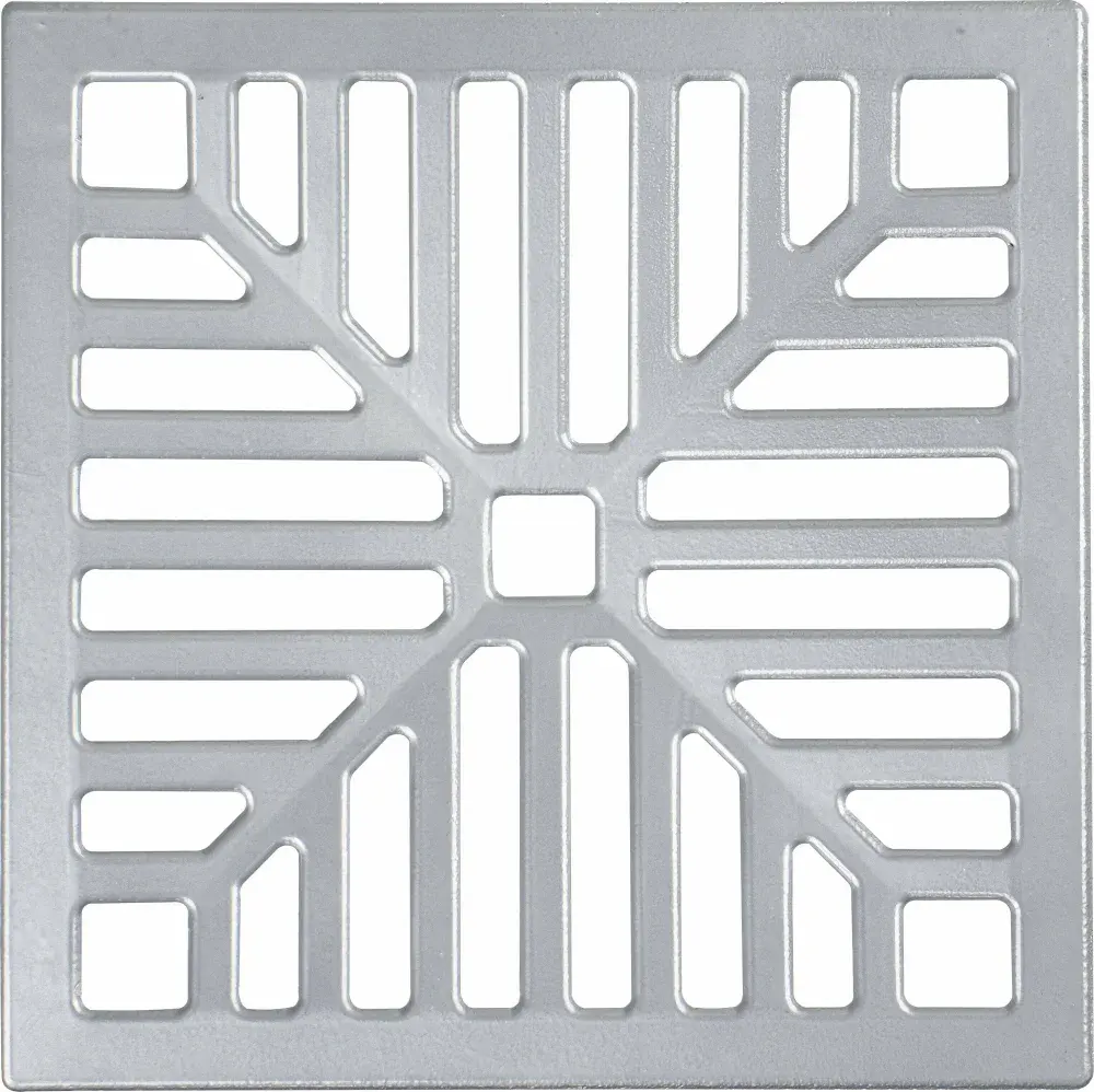 Grelha de alumínio 20X20 cm com porta grelha polido Liege — fotografia 2