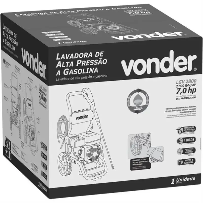 Lavadora de alta pressão à gasolina 7.0HP LGV 2800 Vonder — fotografia 6