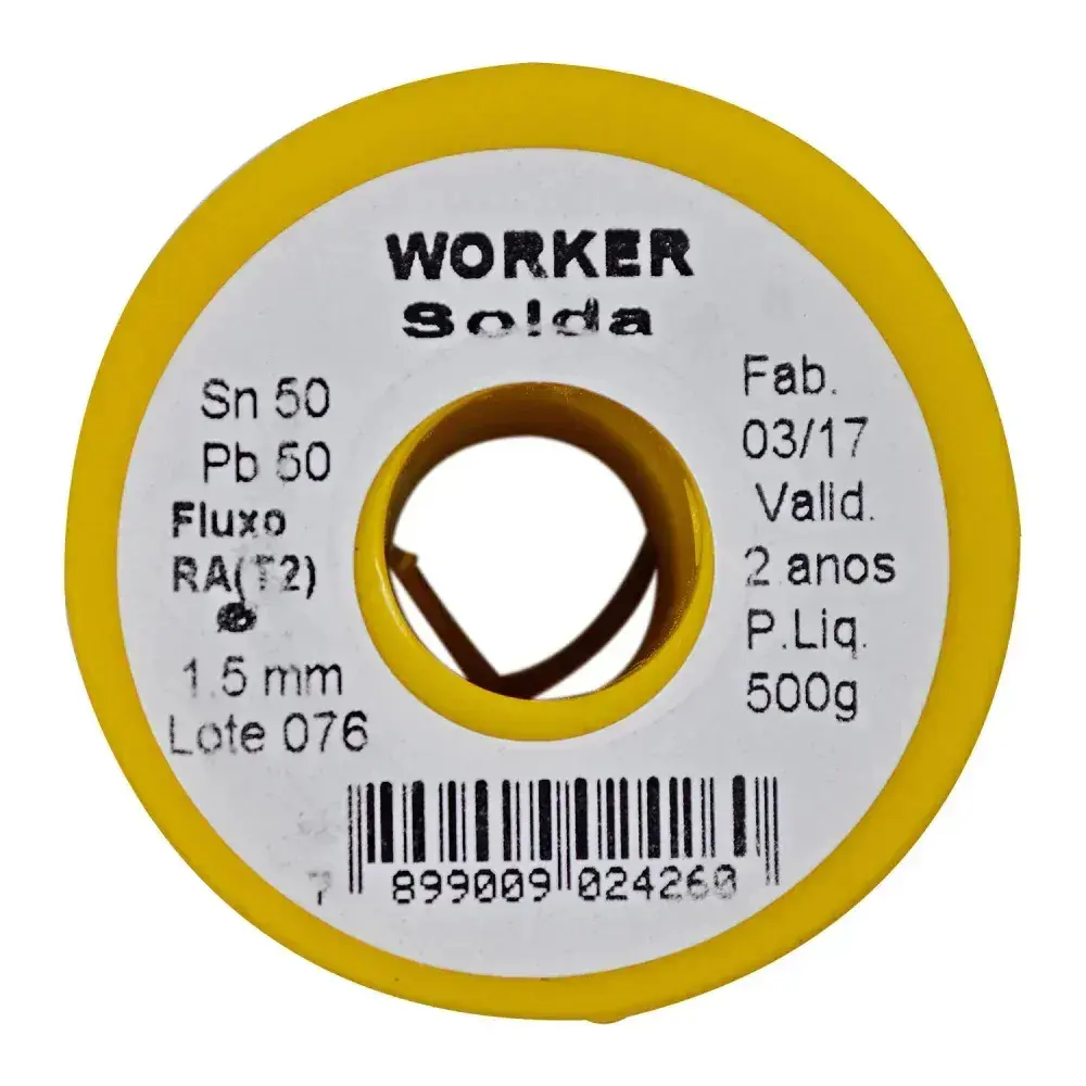 Fio de estanho para solda 1,5MM 50X50 582 Worker - 500GR carretel — fotografia 10
