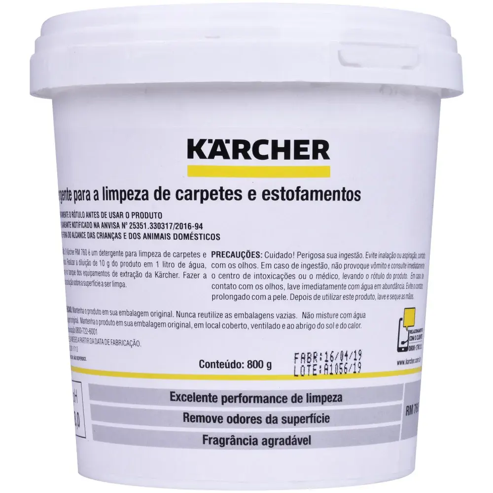 Detergente em pó para extratoras 800GR RM760 Karcher