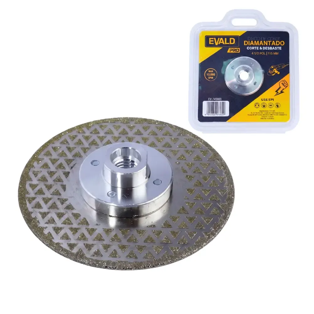 Disco diamantado 4.1/2 POL 2 em 1 para corte e desbaste Evald PRO