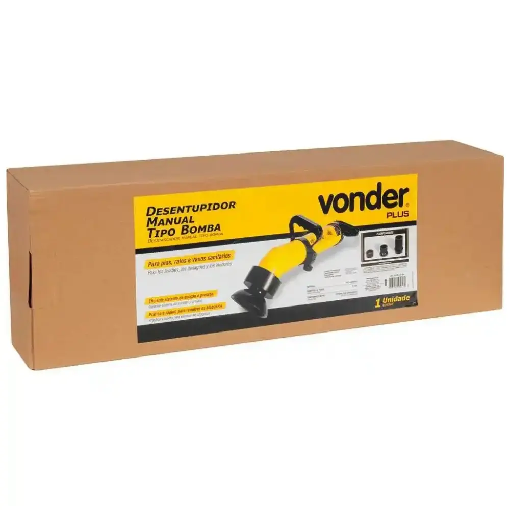 Desentupidor manual tipo bomba 75MM Vonder — fotografia 3