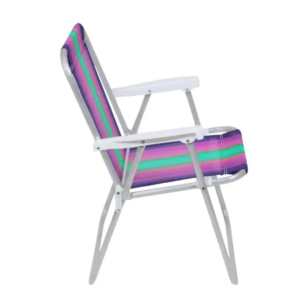 Cadeira de praia alta alumínio degradê roxo e verde 25575 BEL Belfix — fotografia 3