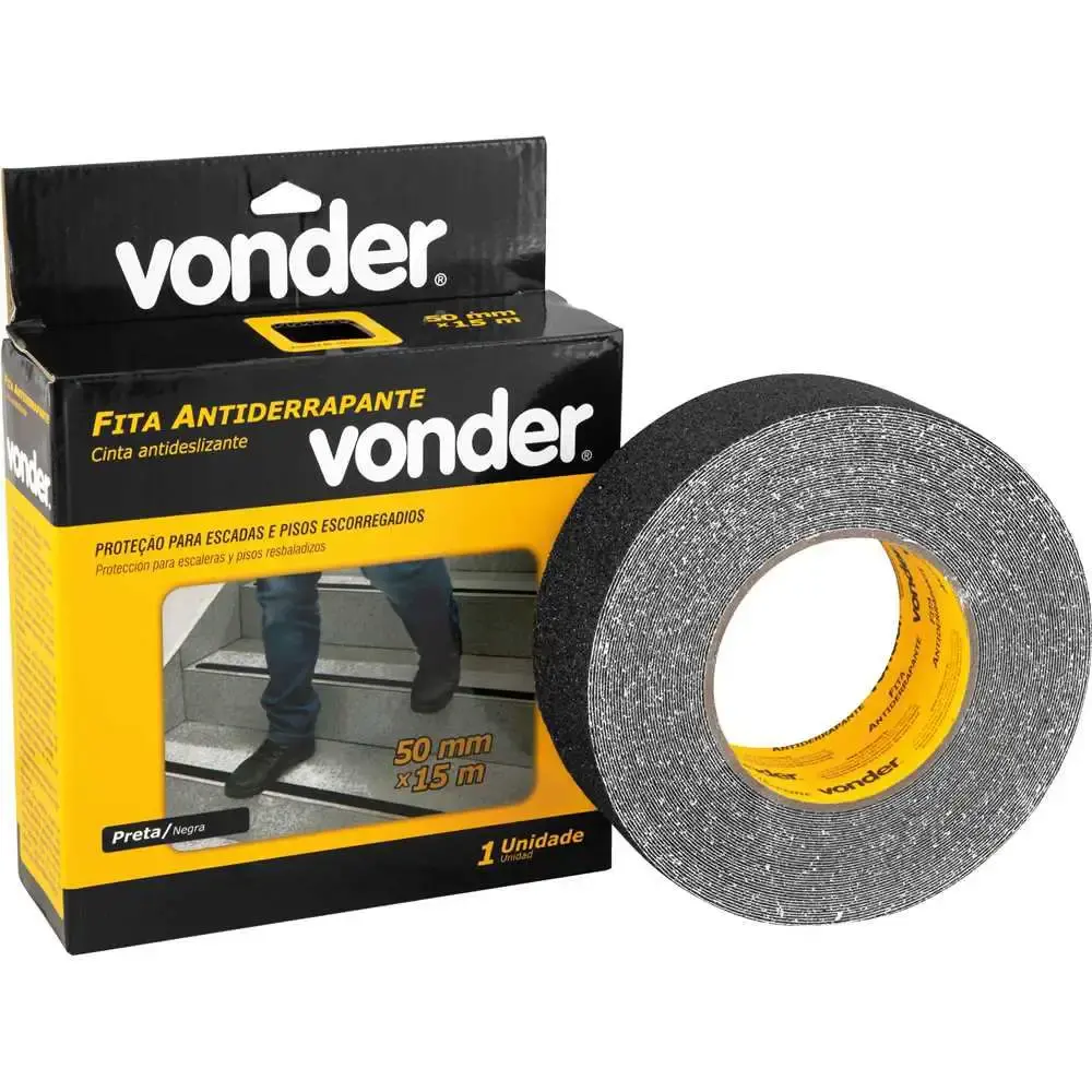 Fita Antiderrapante 50 MM x 15 Metros Preta VONDER — fotografia de referência