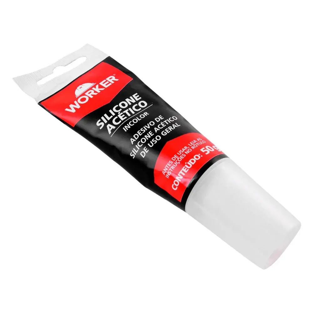 Adesivo de silicone acético incolor para uso geral 50G Worker — fotografia 3