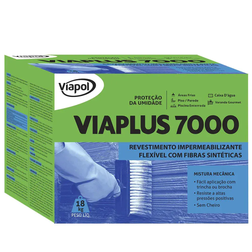 Revestimento impermeabilizante viaplus 7000 18KG flexível Viapol