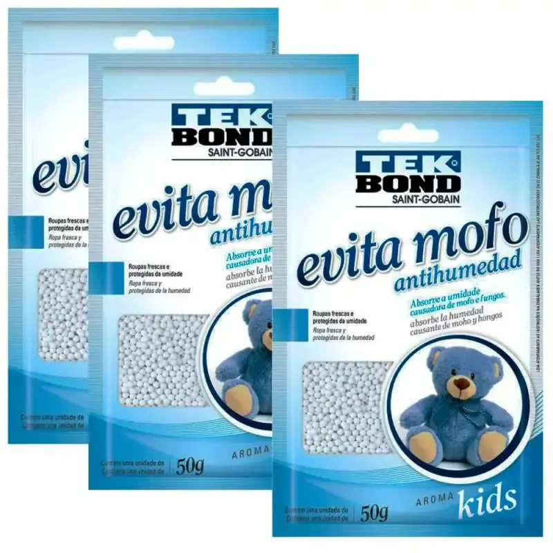 Evita mofo kids sachê 50 GR kit com 3 unidades Tekbond — fotografia de referência