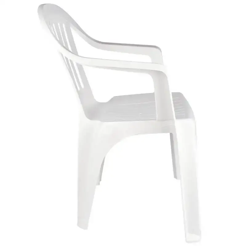 Cadeiras poltronas de plástico natal branca F890000 kit com 4 unidades Garden life — fotografia 4