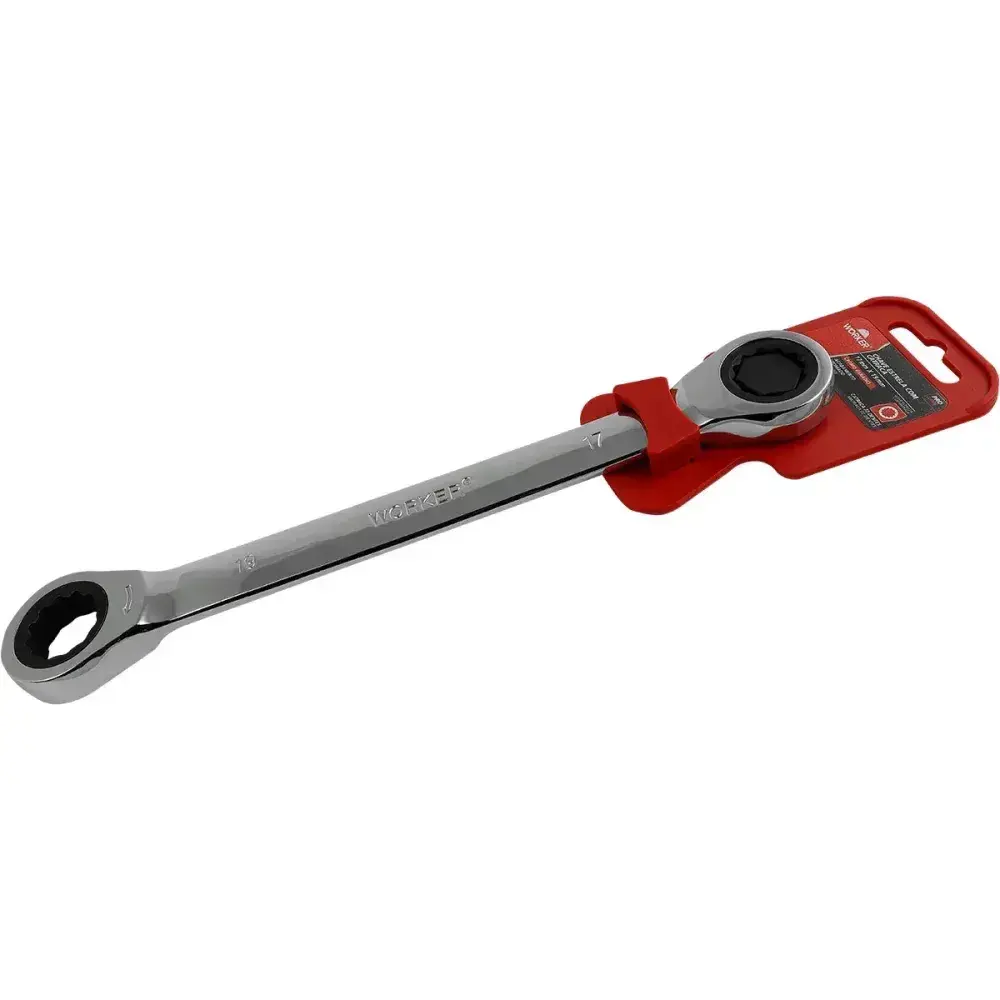 Chave estrela com catraca em cromo vanádio 17X19MM Worker — fotografia 4
