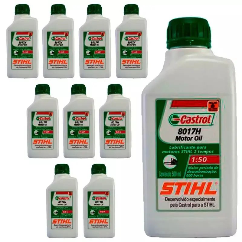 Óleo castrol Stihl 8017 2 tempos 500 ml original 10 unidades — fotografia de referência