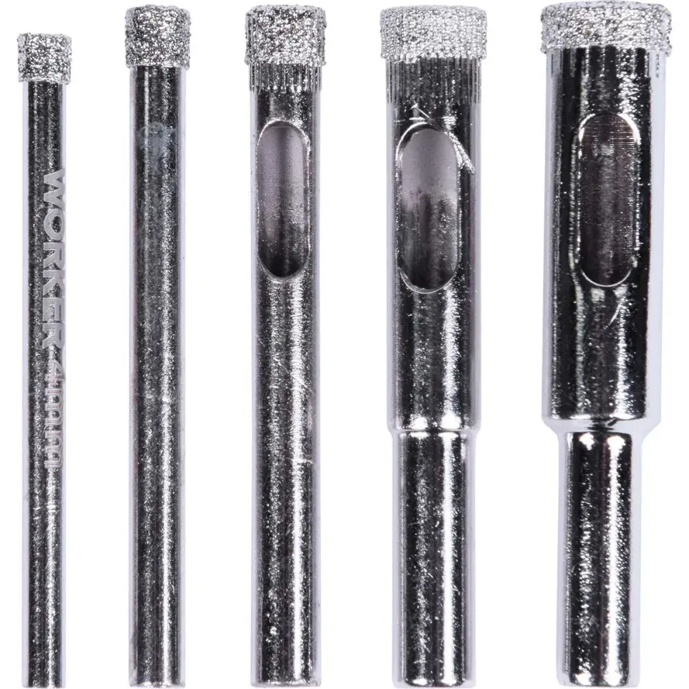 Kit de serras copo diamantada para vidro 5 peç 4MM-10MM Worker