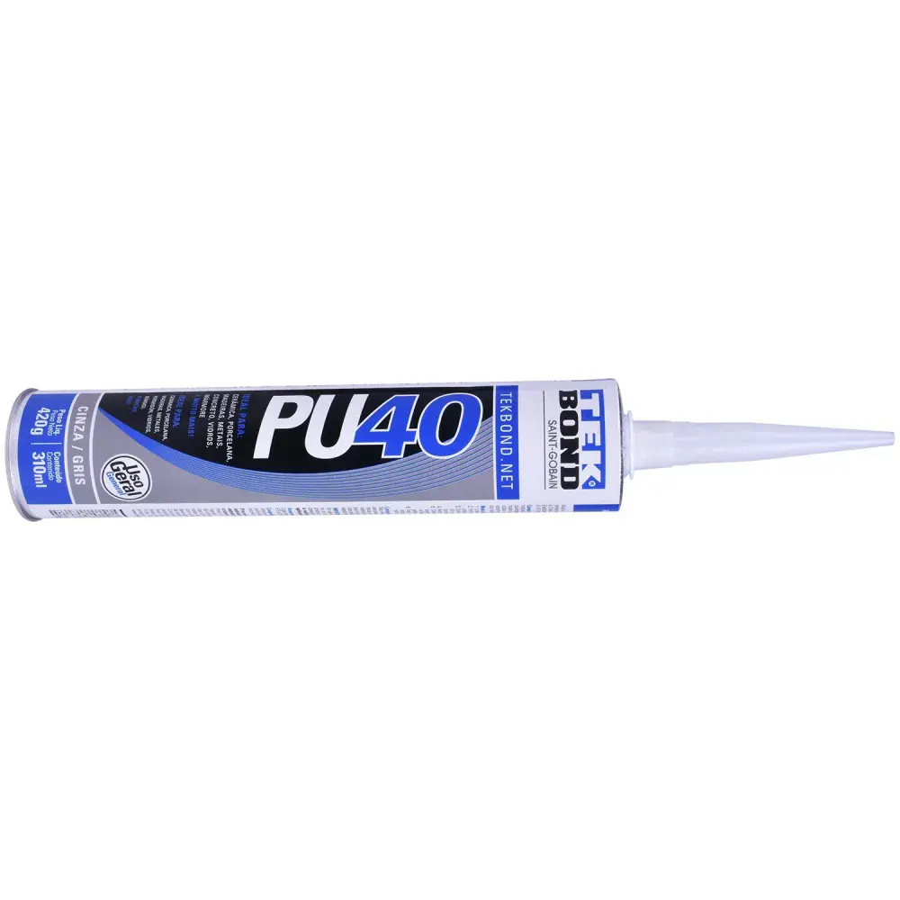 Adesivo poliuretano PU40 cinza cartucho 310ML Tekbond — fotografia 4