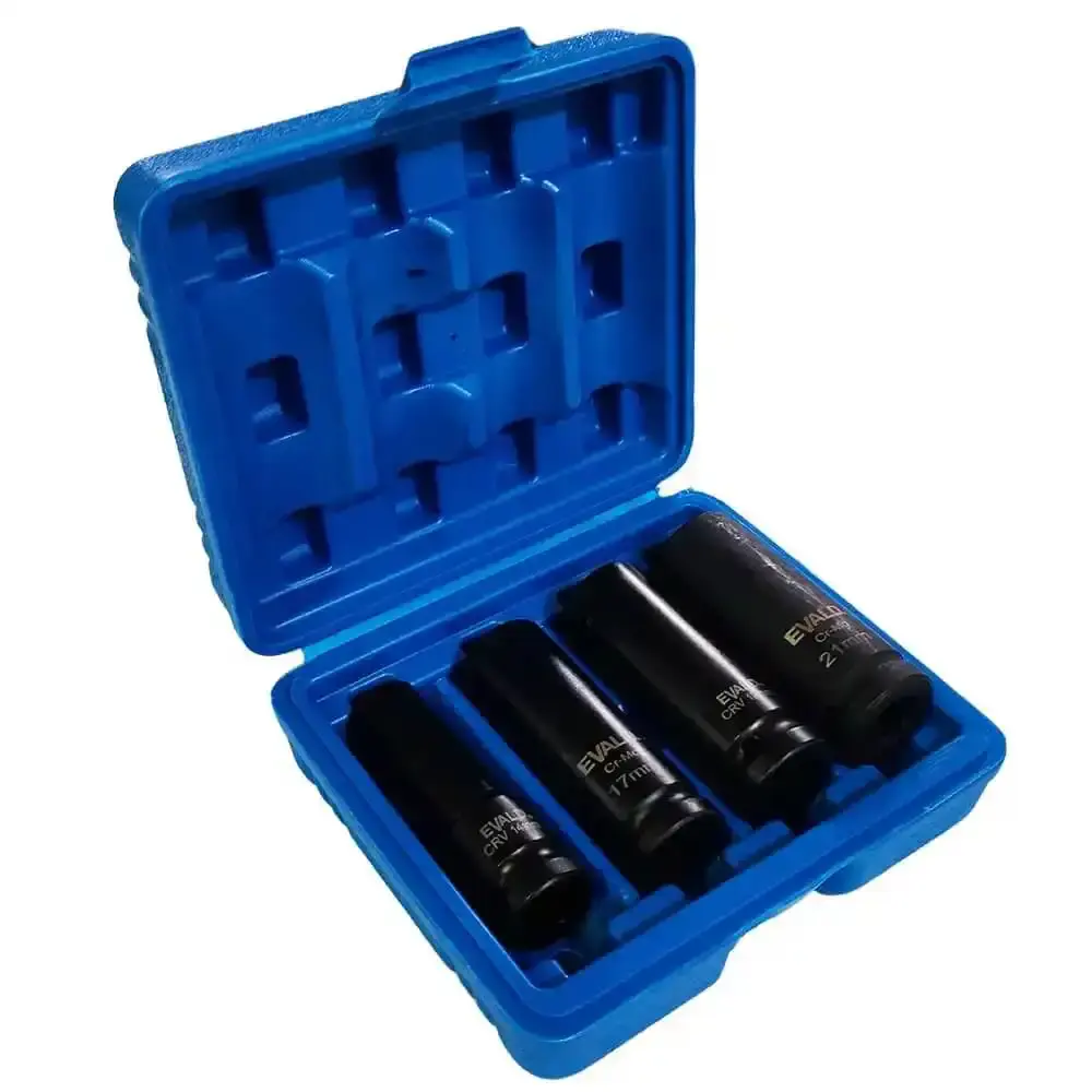 Chave de impacto 18V TBT18IW350-K4 com bateria Toyama kit soquetes 4 pçs 14-21MM EVSLI-4 evald — fotografia 5