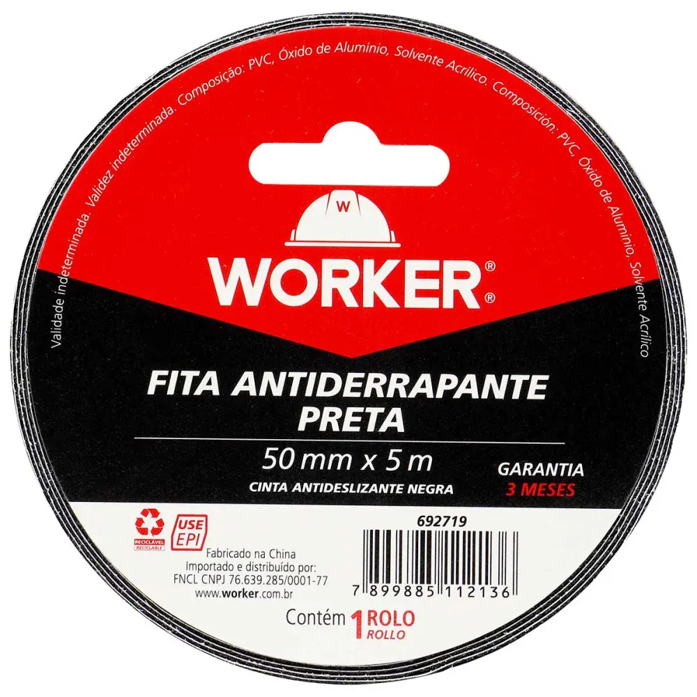 Fita antiderrapante 50MM x 5M preta Worker — fotografia 3
