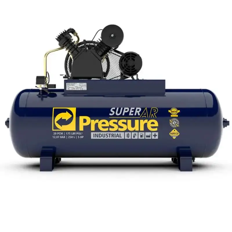 Compressor super AR 20/250V 20 pés 250L 5.0 HP trifásico 220/380V 2 pistões 8975701068 Pressure