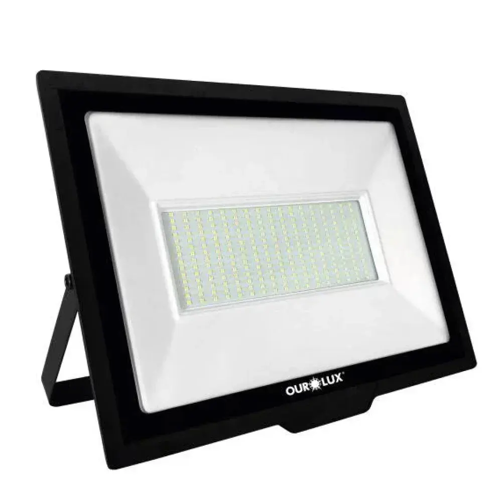 Refletor led 300W 6500K biv preto IP65 Ourolux — fotografia 2