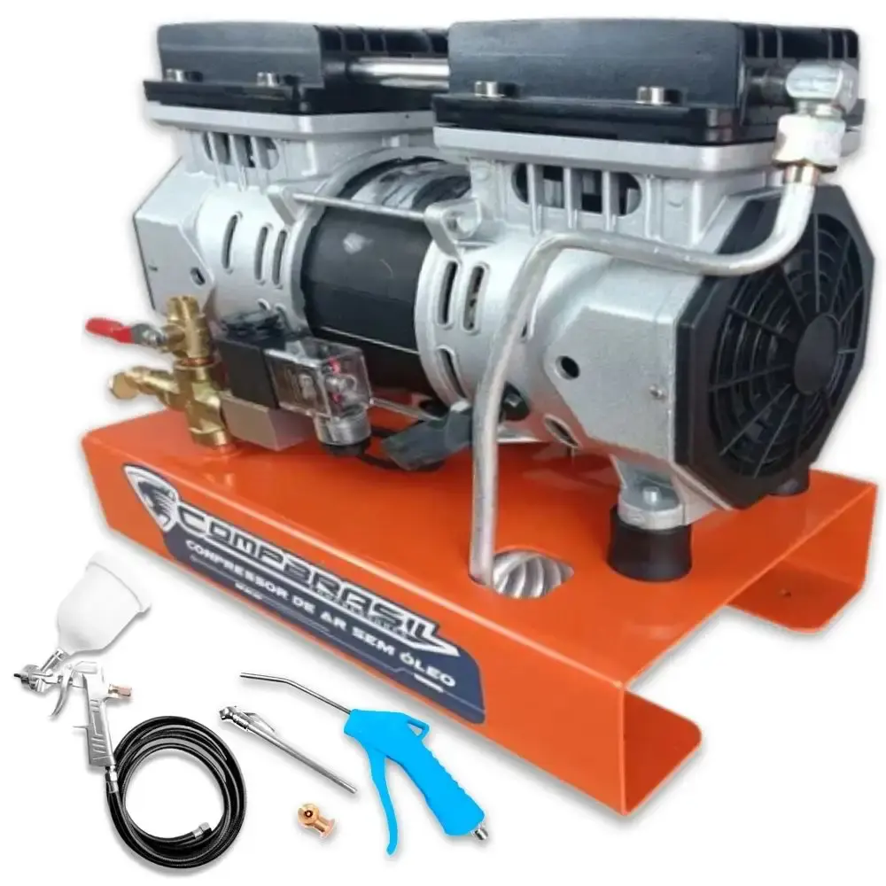 Compressor de ar direto 4 pés 0,75HP 550-AD 220V com kit 6 pçs Ferrari