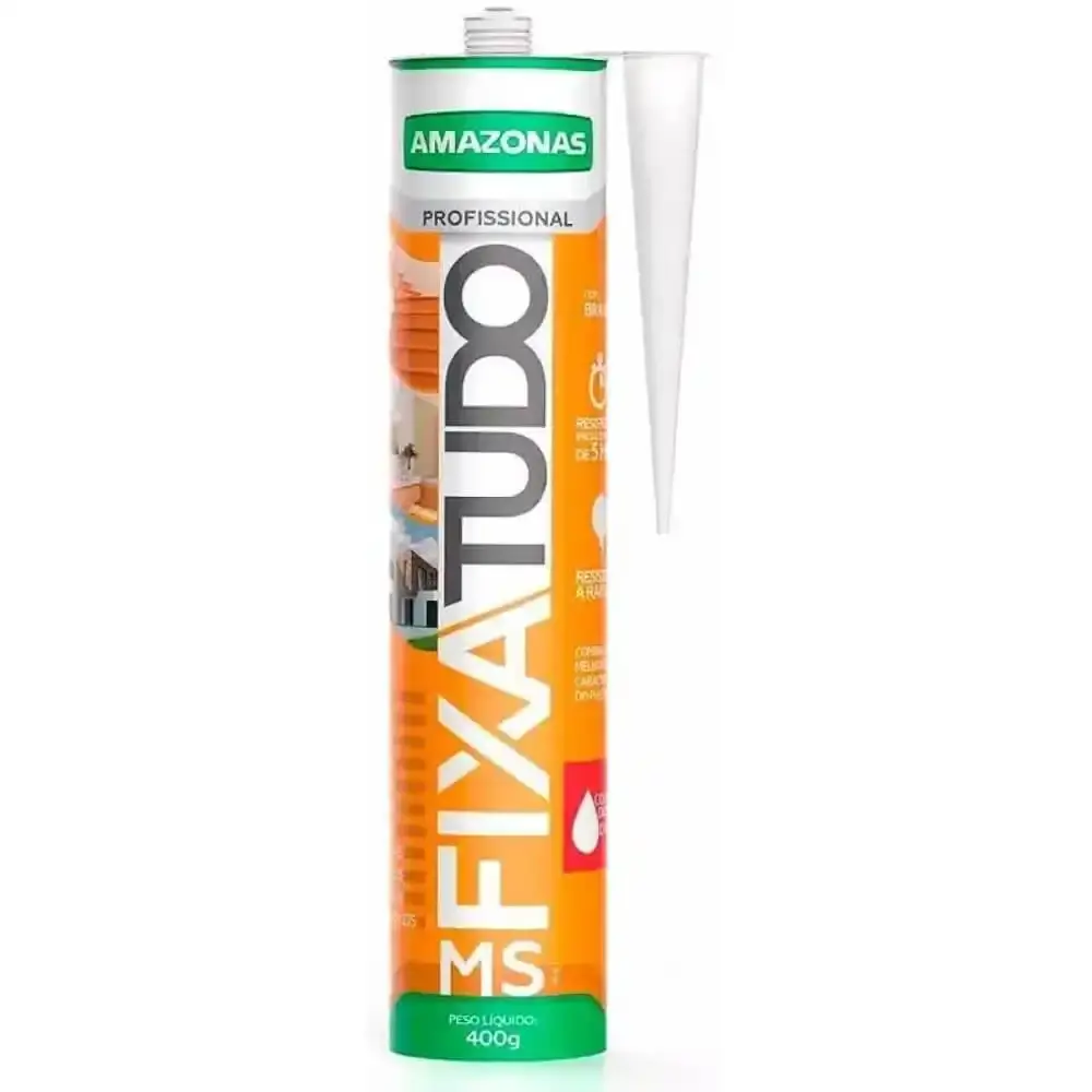 Silicone fixa tudo branco tubo 400 GR Amazonas