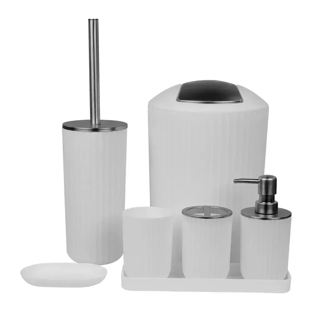 Kit acessórios para banheiro 7 peç branca Kala — fotografia 10